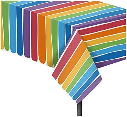 2 PCS Rainbow Disposable Tablecloths for Parties