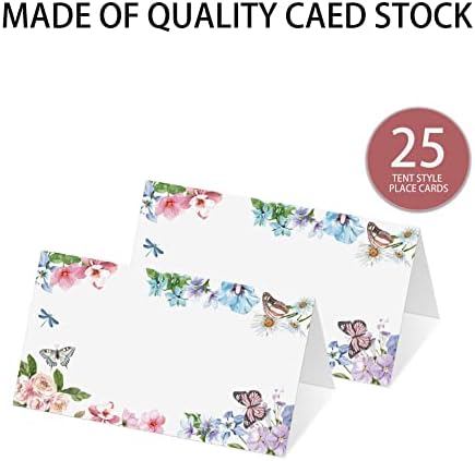 Butterfly Floral Place Cards Editable Pack of 25