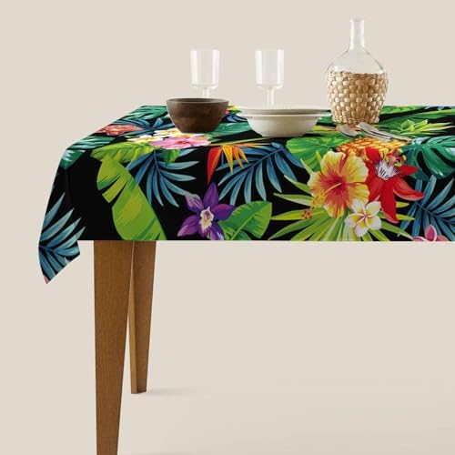 TKS MITLAN Decorative Tablecloth with Pineapples Hawaii Design 60x84 Inch