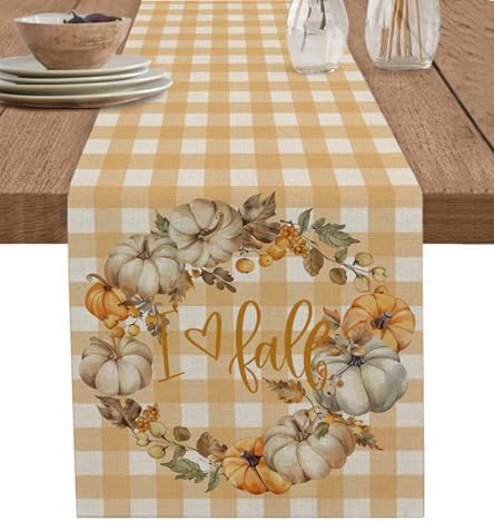 Fall Thanksgiving Pumpkin Berry Garland Table Runner 48 Inches