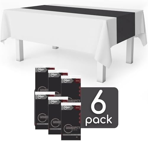 Dark Grey 6 Pack Premium Disposable Table Runner 14 x 108 Inch