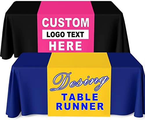 Custom Table Runner with Business Logo Text 13x72 Inches