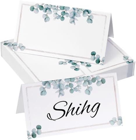 Zyghjort 50 Pcs Folding Place Cards for Weddings and Parties