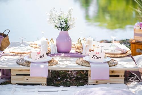 100 Pcs Pink Bow Place Cards 5 Designs