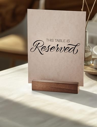 20 pcs Oak Wood Place Card Holder with Walnut Stain