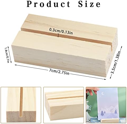 FSWCCK 40 Piece Wood Place Card Holders for Ceremonies and Parties