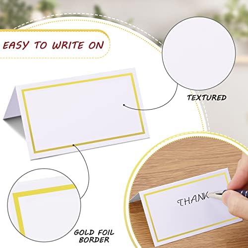 Teling 150 Pcs Gold Foil Place Cards with Border