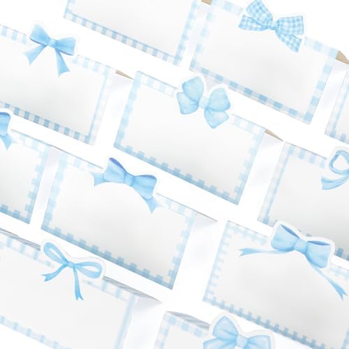 R HORSE Blue Bow Place Cards 100Pcs 35x2 Inch