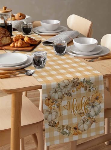 Fall Thanksgiving Pumpkin Berry Garland Table Runner 48 Inches