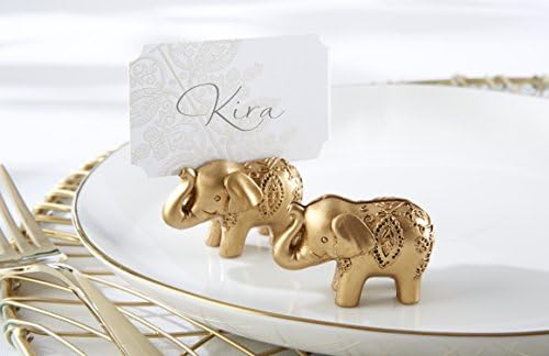 Kate Aspen Lucky Golden Elephant Place Card Holders Set of 6
