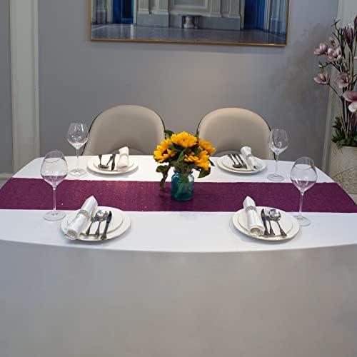Charoama Fushia Sequin Table Runner 12x72 Inch