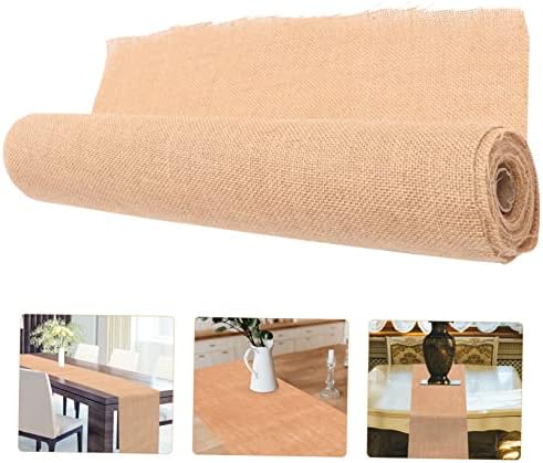 GRIRIW Natural Linen Table Runner Roll Reusable Party Decor Cover