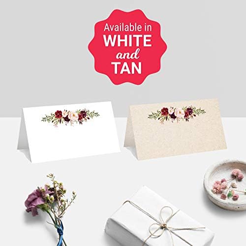 321Done Floral Place Cards 35x2 Inches Set of 50