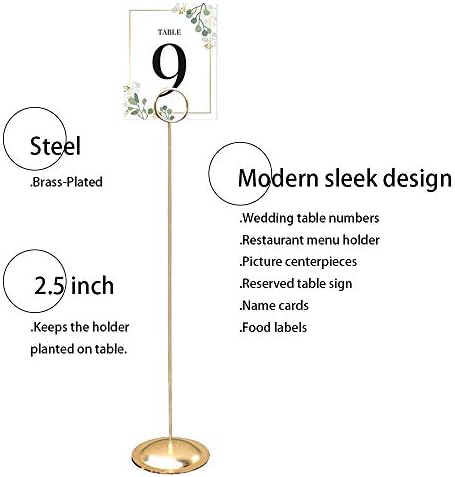 HOHIYA 12 Pc Gold Table Number Holders for Weddings