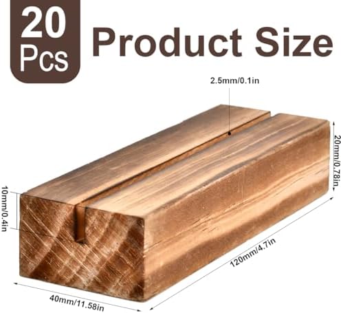 20pcs Wooden Place Card Holders for Wedding and Party Events