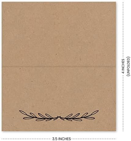 25 Rustic Kraft Tent Table Place Cards for Weddings and Events