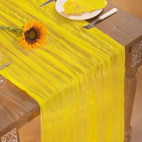 Yellow Cheesecloth Table Runner 6 Pack for Wedding and Baby Shower