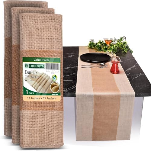 Fibeusion Burlap Table Runner Pack of 1 14x72