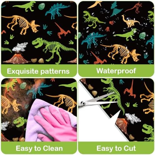4-Pack Dinosaur Tablecloth for Kids Birthday Party Decorations