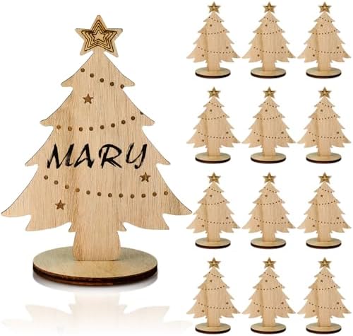 Cholemy 12 Piece Christmas Tree Place Card Holders