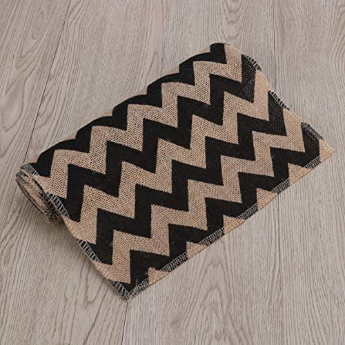 Elegant Dining Table Runners 275x30cm Burlap Linen Wave Pattern