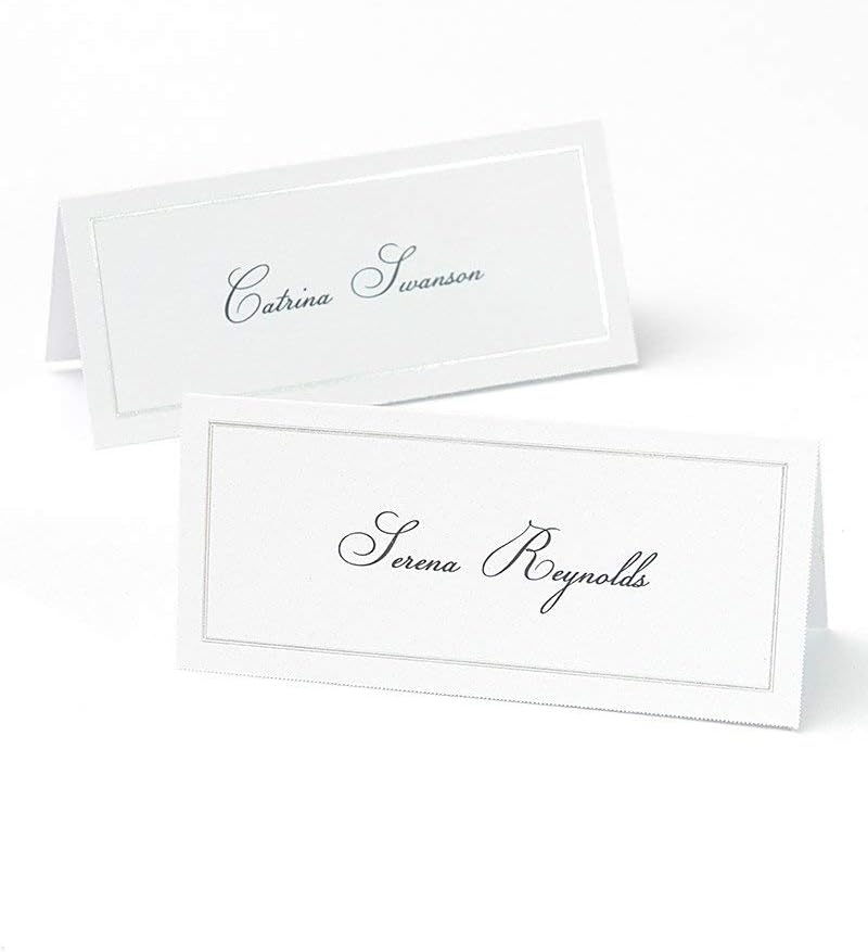 Platinum Foil Border Printable Place Cards 48 Count