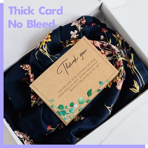 100 PCS Kraft Place Cards with Green Plant Design