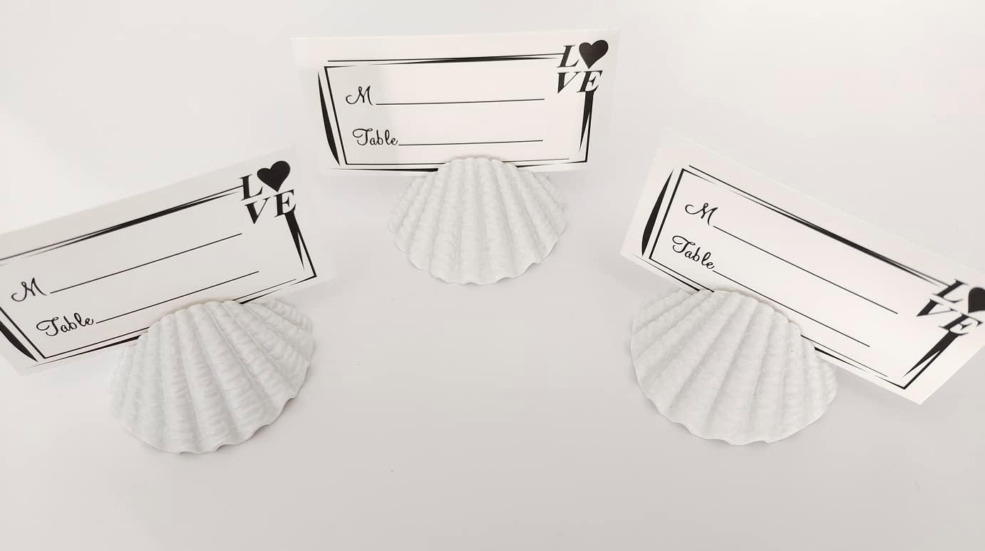 10 Pcs White Shell Table Card Holder for Events