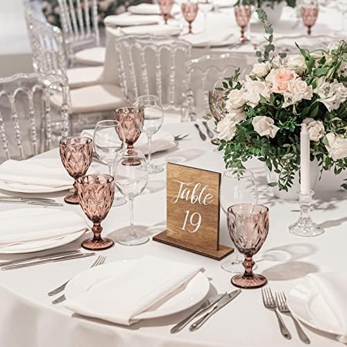 Chunful 20 Pcs Wooden Table Numbers with Base for Wedding Centerpieces