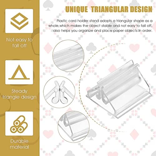 CUNGLIN 60 Pack Table Number Place Card Holder Clear Acrylic Stand