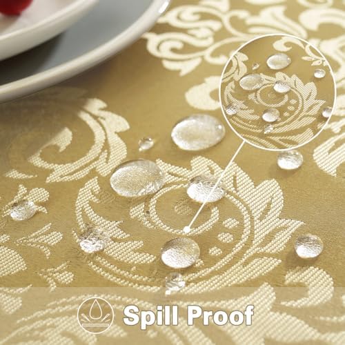 SASTYBALE Damask Gold Tablecloth 60x84 Inch
