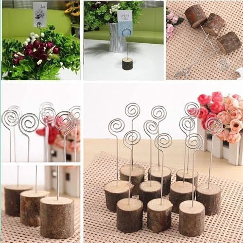WOHENI 10Pcs Rustic Wood Place Card Holders