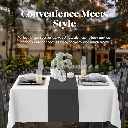 Dark Grey 6 Pack Premium Disposable Table Runner 14 x 108 Inch