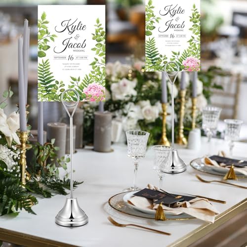 Marspark 16 Pcs 8 Inch Metal Table Number Holders Silver