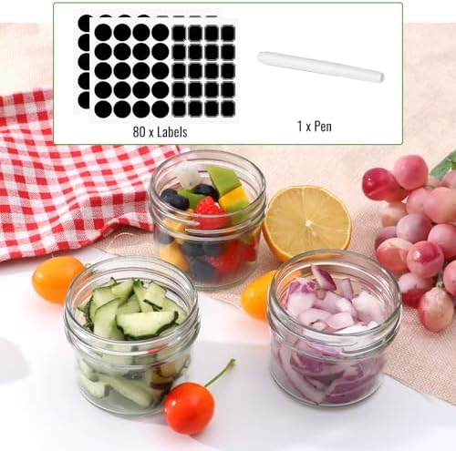 STARSIDE 40 Pack 4 oz Glass Jars With Silver Lids