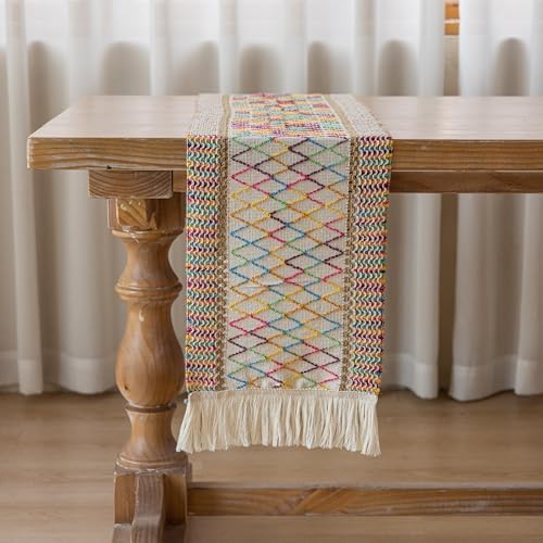 Boho Table Runner for Home Decor 12x48 Inches