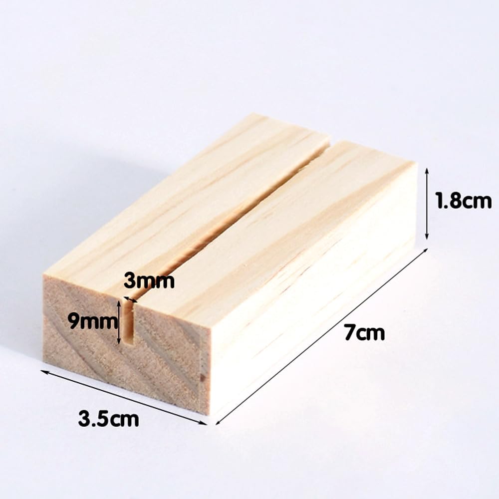 18 Pieces Pine Wood Place Card Holders for Events