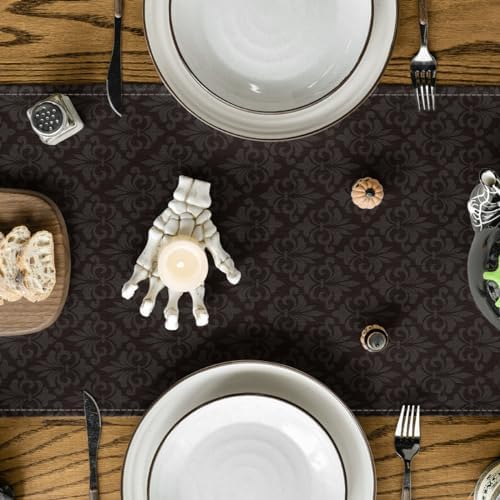 Artoid Mode Boo Black Cat Pumpkins Halloween Table Runner