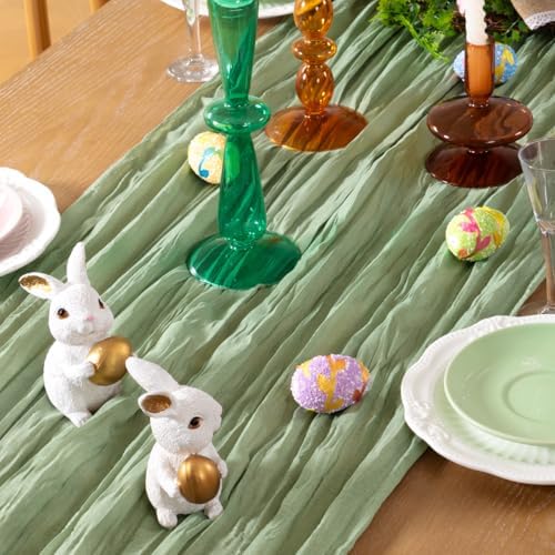 Sage Green Cheesecloth Table Runner Set Of 12