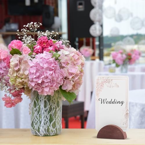 24 Pcs Wooden Table Number Holders Semicircular Design