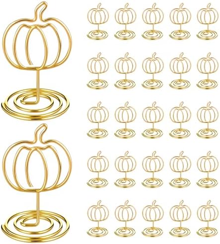 Rtteri 30 Pcs Fall Pumpkin Photo Holders for Centerpieces