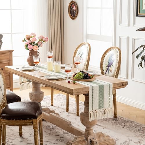 Fancy Homi Sage Green Macrame Table Runner 48 Inches