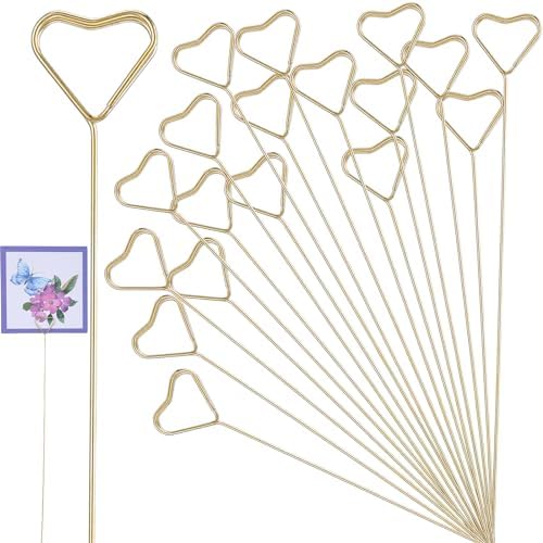 20pcs Metal Flower Card Holder Stick for Wedding and Floral Arrangements