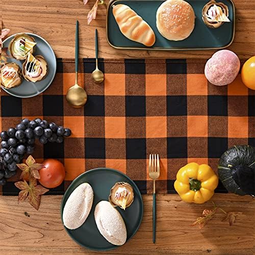 Tosewever Halloween Buffalo Check Plaid Table Runner