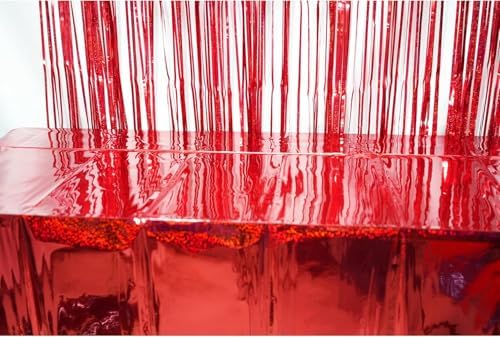 GREATRIL Red Shiny Tablecloth for Parties 54x108 2 Packs