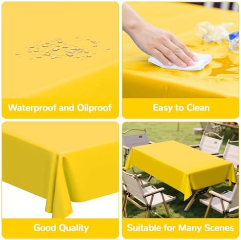 100 Ft X 54 Inch Plastic Table Cloth Roll Yellow