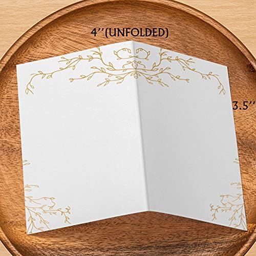 Golden Leaf Food Tent Labels 25 Pack Wedding Banquet Cards