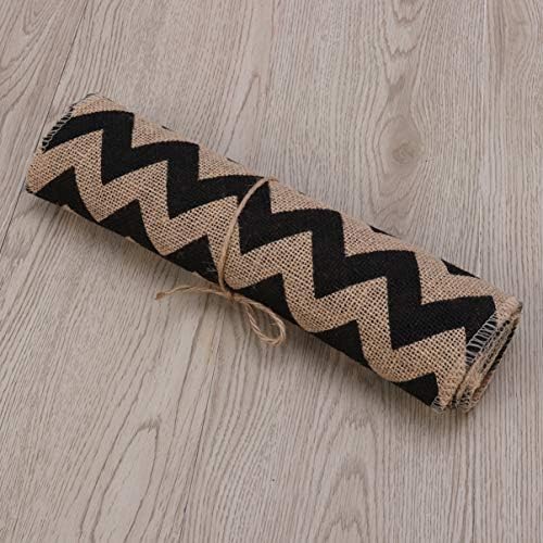 Elegant Dining Table Runners 275x30cm Burlap Linen Wave Pattern