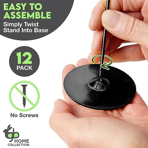 Gray Bunny Metal Table Number Holders 12 Pack Black