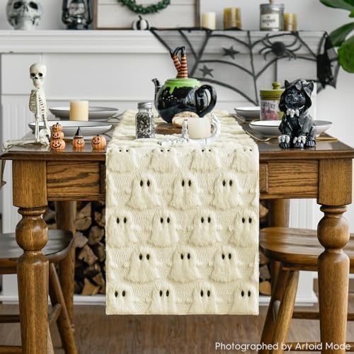 Artoid Mode Beige Ghost Table Runner for Halloween